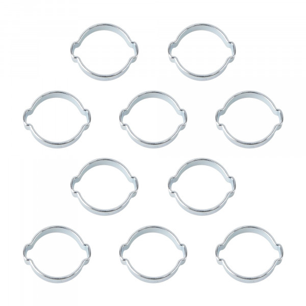 2-Ohr Schlauchschellen, Klemmschelle, Spannweite 23-27 mm, Bandbreite 9 mm, Stahl verzinkt, 10 Stk