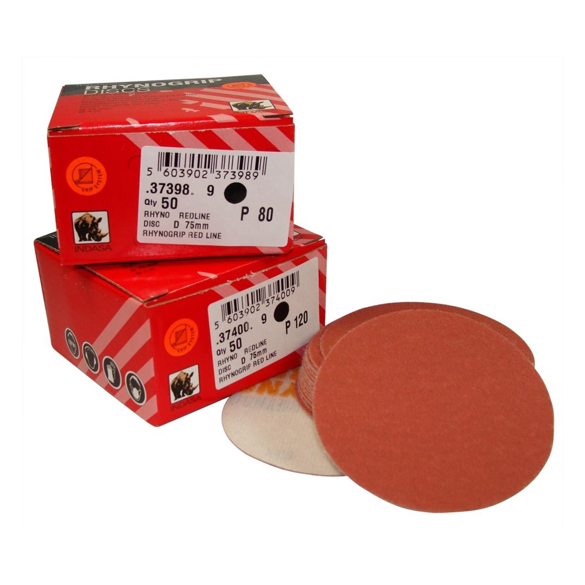 Schleifscheiben 77 mm Schleifpapier INDASA Red 50 Stück für Excenterschleifer 