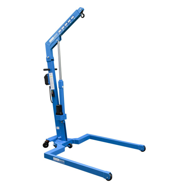Motorkran 1000 kg, Akkubetrieb mit Fernbedienung, 2 x 18V Akku, Ladegerät, faltbar, für Europalette