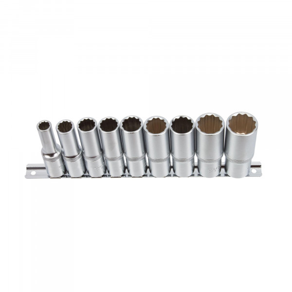 Steckschlüssel-Einsatz-Set, tief, 12-kant, 12,5 (1/2), 9-tlg. 10-24mm
