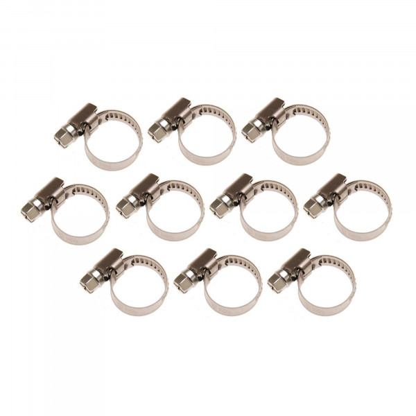 Schlauchklemme, 16-25 mm, 9 mm Schellenbreite, INOX, 10er Set
