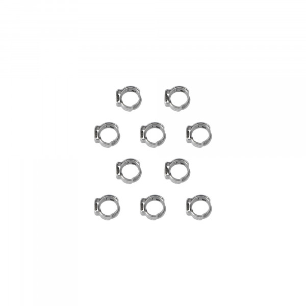 1-Ohr Schlauchschellen, Spannweite 5.8-7.0 mm, Bandbreite 5 mm, Edelstahl W4, mit Einlage, 10 Stk