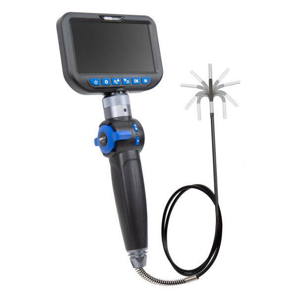 Endoskop-Farbkamera, Gen. 2, Kamerakopf Ø4 mm, 210° schwenkbar, mit 6-fach LED und 5&quot; HD-Farbdisplay