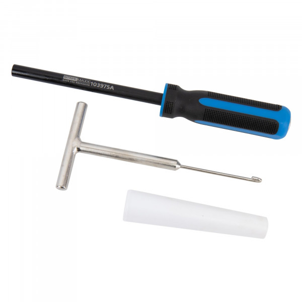 Reifenventil De- &amp; Montagewerkzeug, defekte Reifenventile erneuern ohne Reifendemontage, 3-tlg