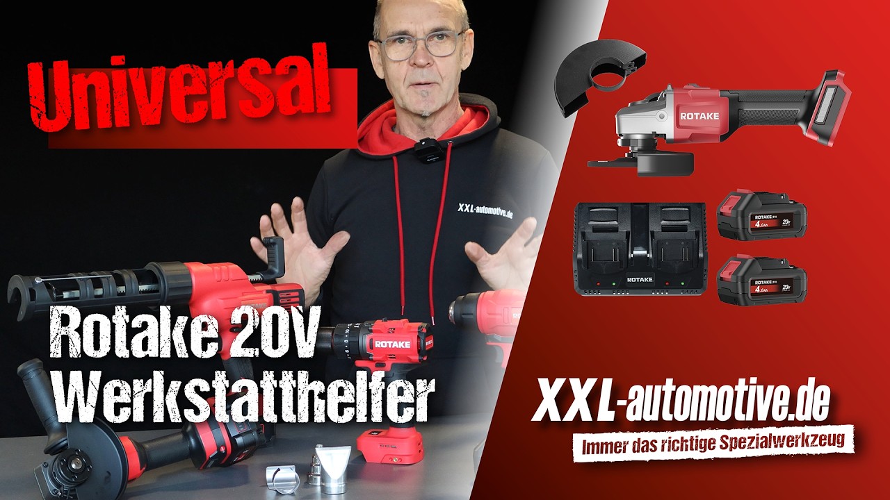 Rotake 20V Akku Werkstatthelfer – Vorstellung von Winkelschleifer, Schlagbohrer, Kartuschenpresse