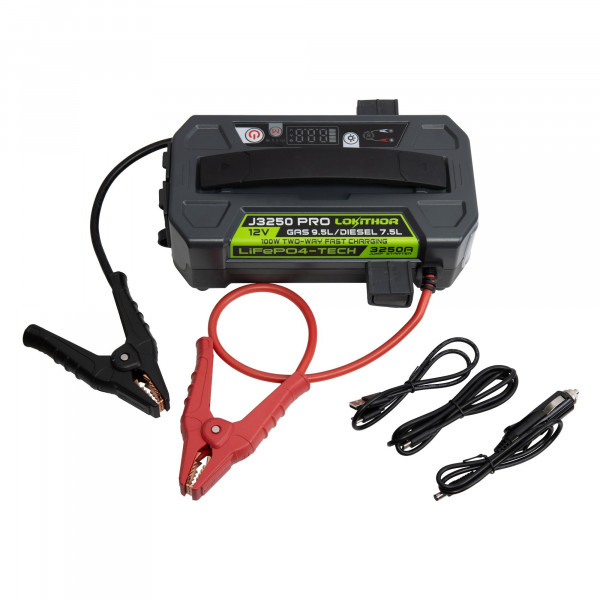 Startbooster, Akkupack J3250 Pro LIFEPO4, 12V 3250A, Starthilfe auch für tiefenentladene Batterien