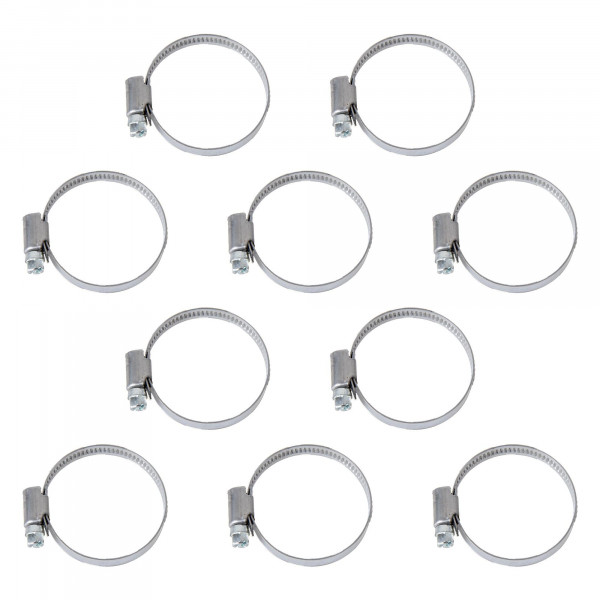 Schlauchschellen, Spannweite 32-50 mm, Bandbreite 9 mm, Edelstahl W2, 10 Stk