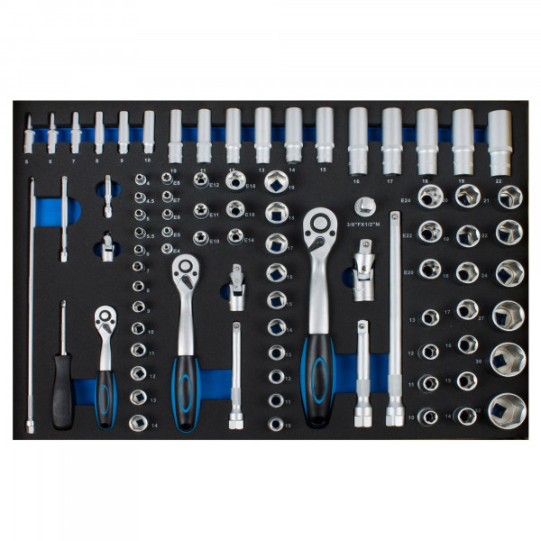 Weichschaumeinlage Steckschlüssel-Satz, 85-tlg.