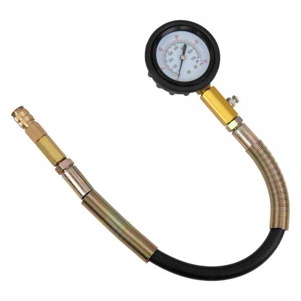 Kompressionsmessuhr Diesel Benzin, Manometer 50bar, 520mm Schlauch, Kupplung NW5, für 123508, 50002