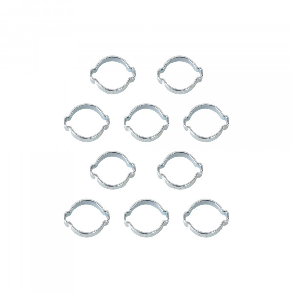 2-Ohr Schlauchschellen, Klemmschelle, Spannweite 15-18 mm, Bandbreite 7.5 mm, Stahl verzinkt, 10 Stk