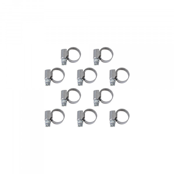 Schlauchschellen, Spannweite 10-16 mm, Bandbreite 9 mm, Edelstahl W2, 10 Stk