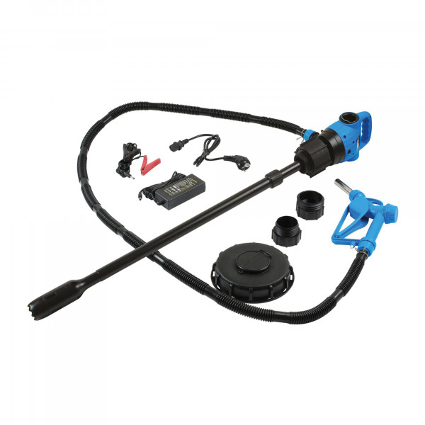 Elektrische Fasspumpe mit Zapfpistole, 12 V / 230 V, für wasserbasierte Flüssigkeiten wie AdBlue®
