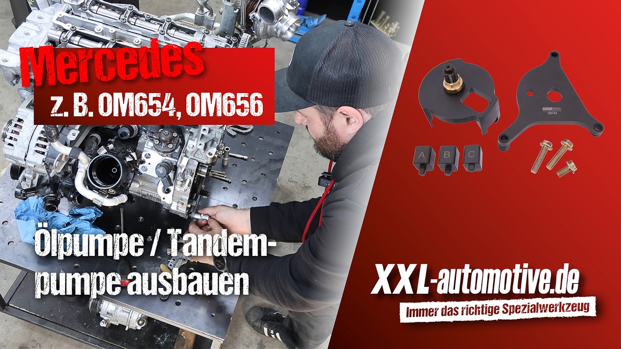 So baust du die Tandempumpe bei vielen Mercedes Motoren aus – hier am OM654