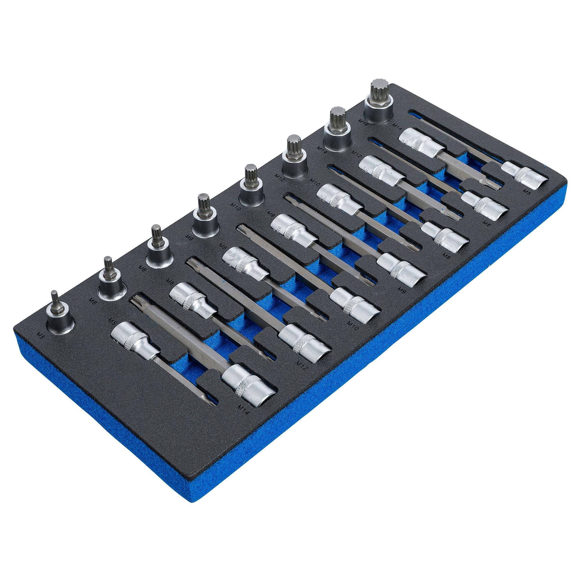 Steckschlüsselsatz für Torx Plus Security Schrauben, EP6–EP32, 16-tlg, Mix, Steckschlüssel-Sortiment, Handwerkzeuge