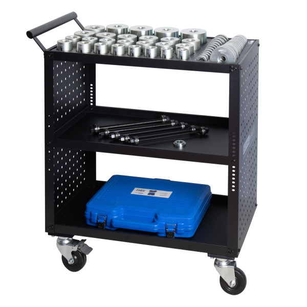 De- &amp; Montagesatz für Radlager, Buchsen &amp; Lagerungen, 61-tlg., universal, mit Service-Werkstattwagen