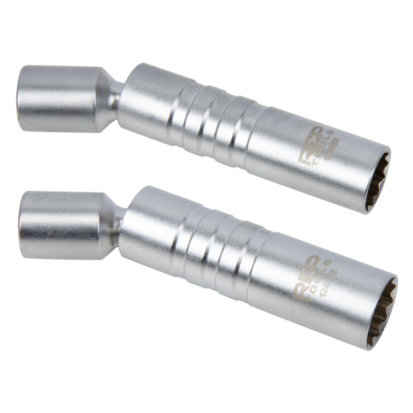 Zündkerzen-Gelenk-Steckschlüssel-Satz, 14 + 16 mm, magnetisch, 12-kant, 3/8-Antrieb, Länge 102 mm