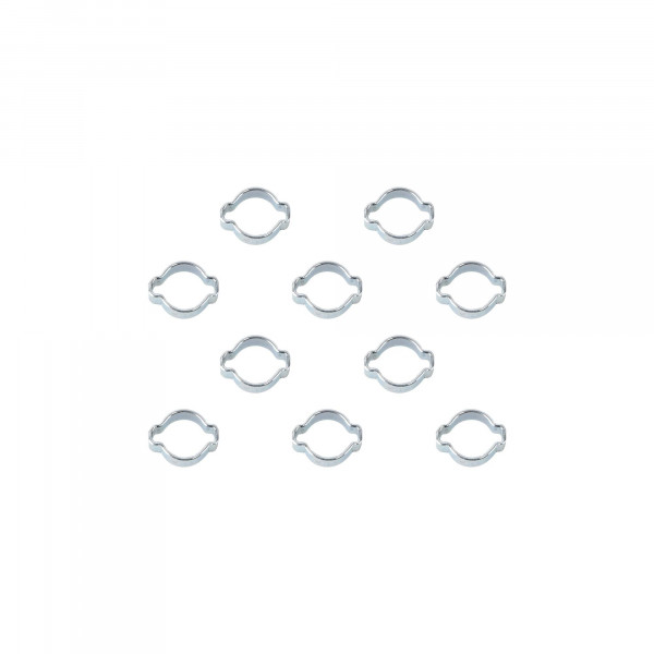 2-Ohr Schlauchschellen, Klemmschelle, Spannweite 9-11 mm, Bandbreite 7 mm, Stahl verzinkt, 10 Stk