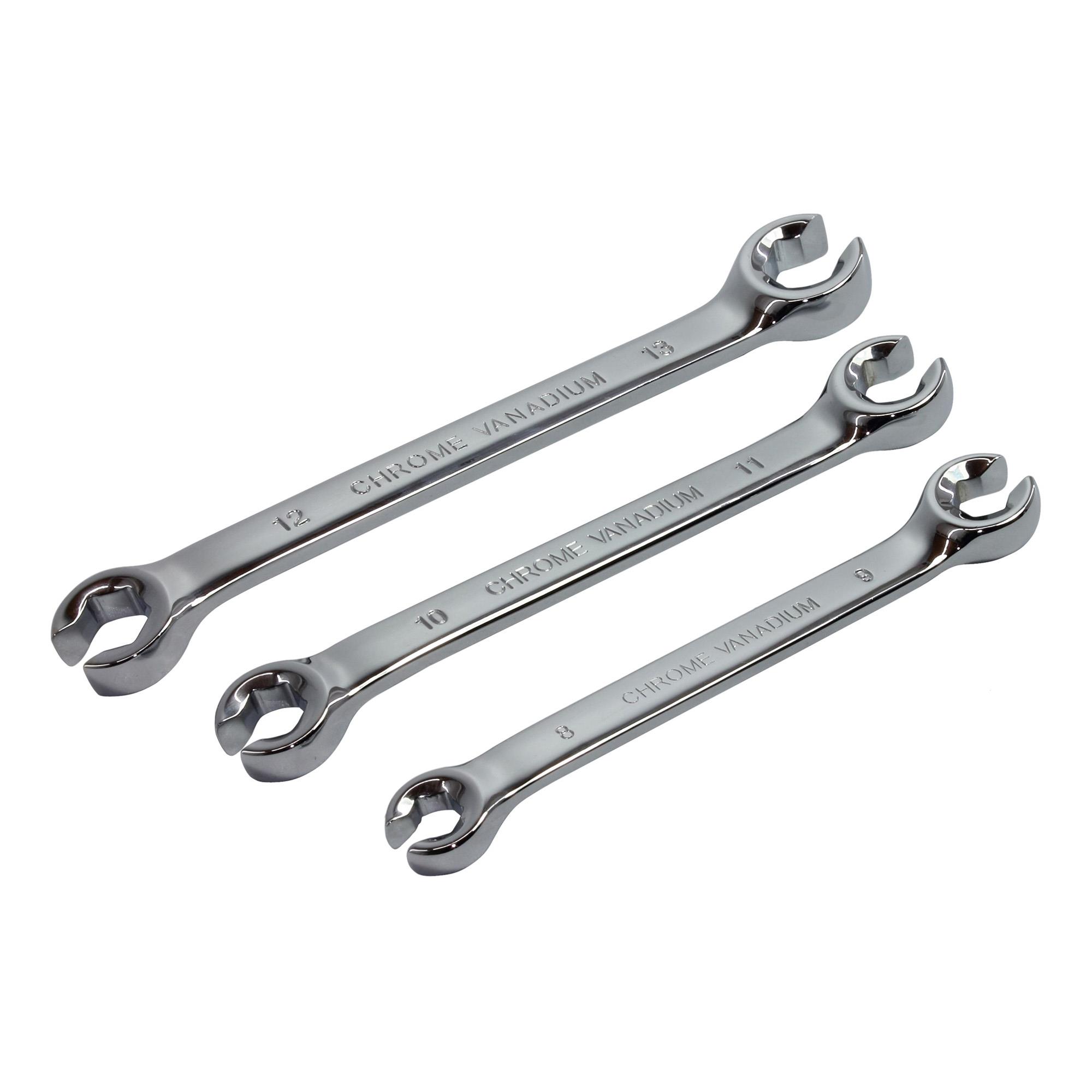 Bremsleitungsschlüssel-Set, 3-tlg., Chrom-Vanadium-Stahl, 8–13 mm, Bremsendienst, Bremse, Spezialwerkzeug