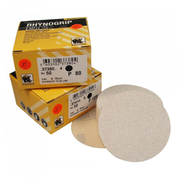 Indasa RHYNOGRIP Plus Line Schleifscheiben D75 P100, 25 Stk.