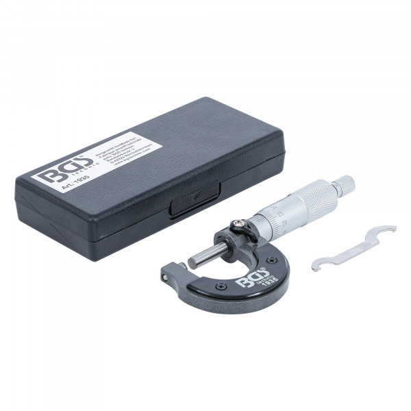 Mikrometer in Kunststoffbox, Genauigkeit 0,01 mm, 0-25 mm