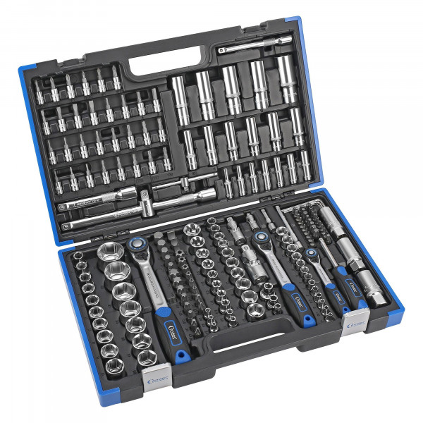 Steckschlüssel-Satz, 180-tlg., 1/4+3/8+1/2&quot;, 6-kant 4-32 mm