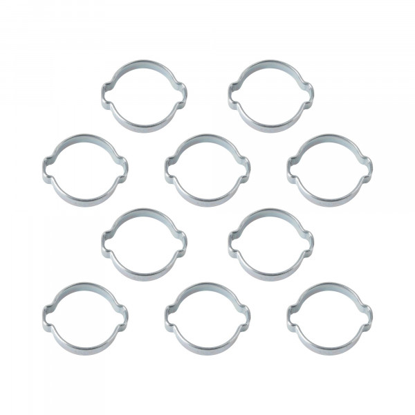 2-Ohr Schlauchschellen, Klemmschelle, Spannweite 22-25 mm, Bandbreite 9 mm, Stahl verzinkt, 10 Stk