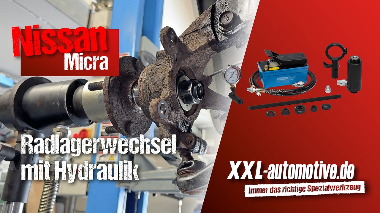 Nissan Micra Radlager wechseln in Minuten – dank Hydraulik geht's leicht von der Hand!