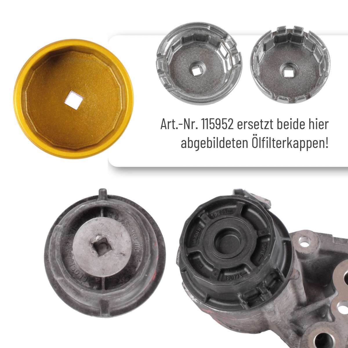 Ölfilterkappenschlüssel Mit 14 Rillen – 76 Mm, 3/8 Zoll Antrieb, Für BMW, Mercedes, Mazda, Range Rover Uvm.