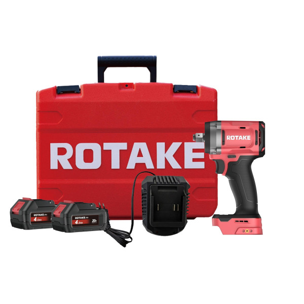 Rotake T1 Akku-Schlagschrauber-Set 20V, 1/2", 780Nm, 3-Gang, inkl. 2x 4.0Ah Akku, Ladegerät, Koffer