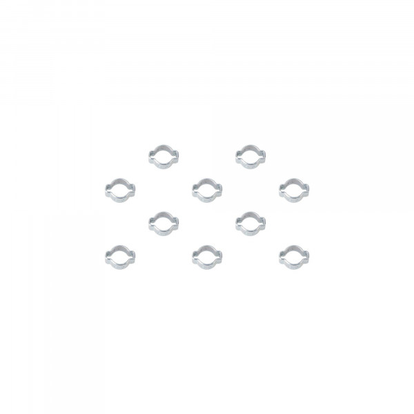 2-Ohr Schlauchschellen, Klemmschelle, Spannweite 5-7 mm, Bandbreite 6 mm, Stahl verzinkt, 10 Stk