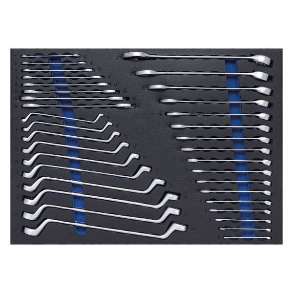 3/3 Werkstattwageneinlage: Maul-, Ring-, Maul-Ringschlüssel-Satz, 35-tlg