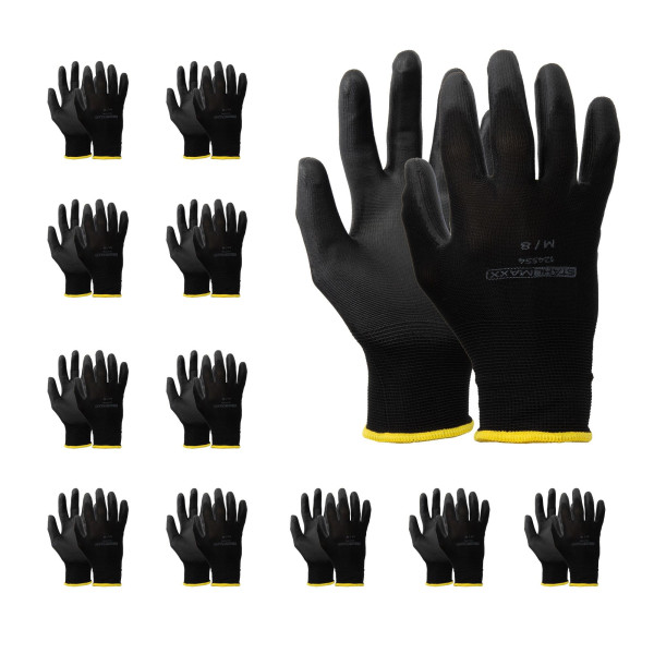 Arbeits- und Mechanikerhandschuhe, 12 Paar, Größe M, mit beständiger Grip-Fläche, feinfühlig