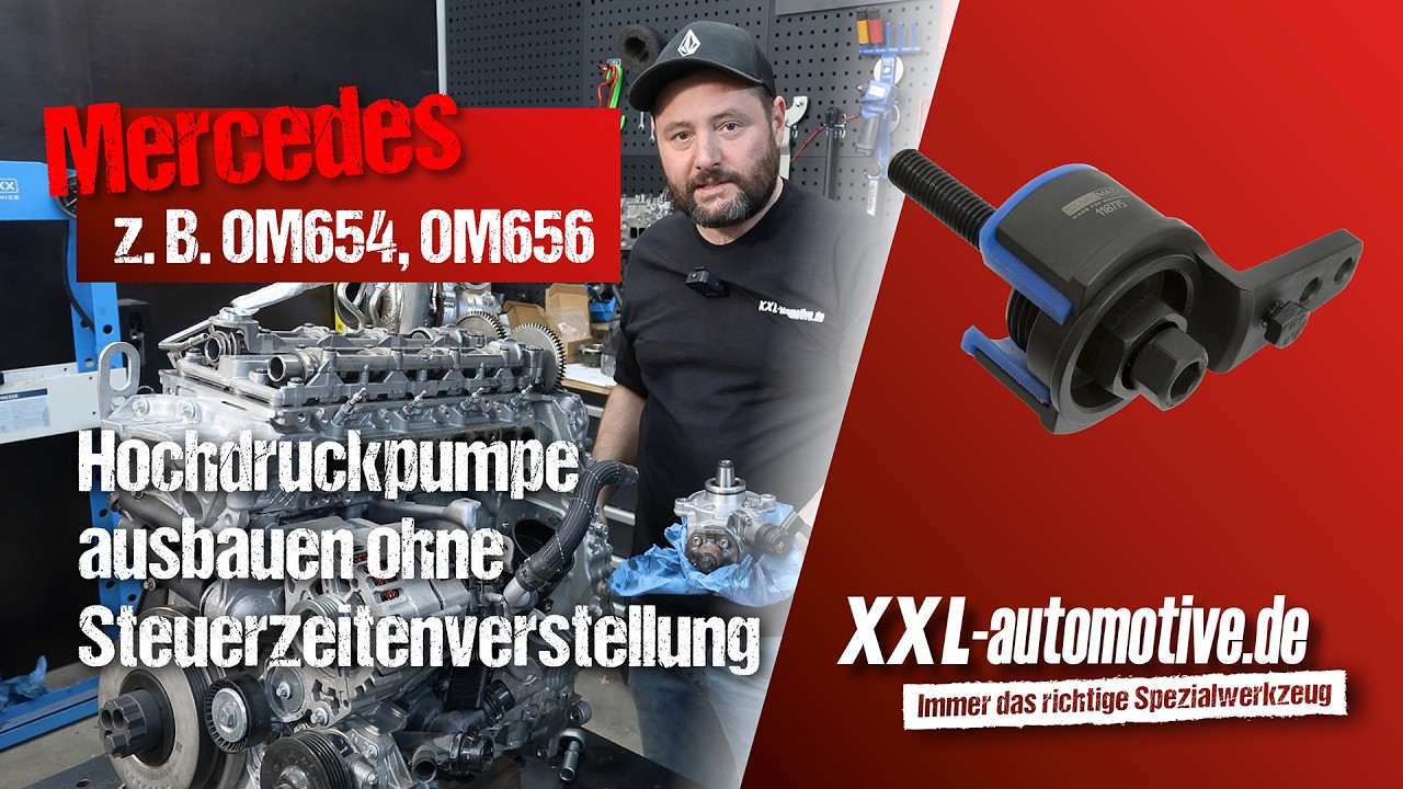 Hochdruckpumpe ausbauen ohne die Steuerzeiten zu verstellen – so geht's beim Mercedes OM654