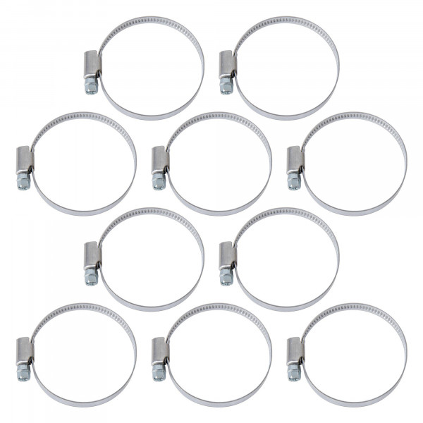 Schlauchschellen, Spannweite 40-60 mm, Bandbreite 9 mm, Edelstahl W2, 10 Stk