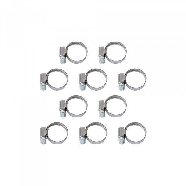 Schlauchschellen, Spannweite 16-25 mm, Bandbreite 9 mm, Edelstahl W2, 10 Stk