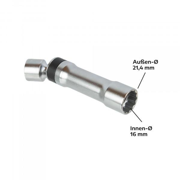 Zündkerzen Gelenkeinsatz, 16 mm, 12-kant mit Haltefeder