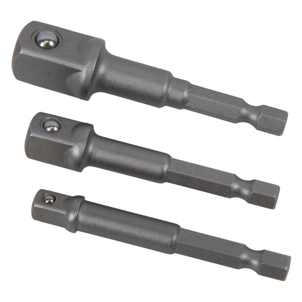 Steckschlüssel-Adapter-Satz, 3-tlg., für Bohrmaschine und Akkuschrauber, mit Haltekugel
