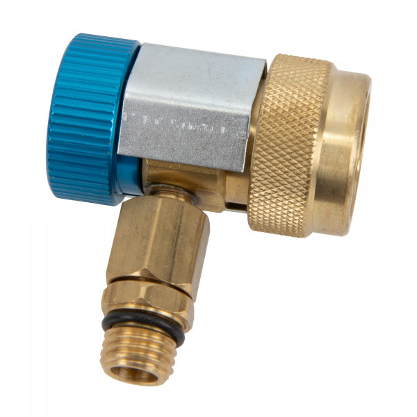 R1234YF Schnellkupplung Niederdruck mit Ventil und Adapter auf SAE 1/4“
