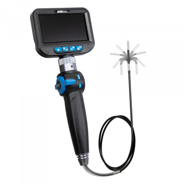 Endoskop-Farbkamera, 4 mm Kamerakopf, 180° schwenkbar, mit 6-fach LED und HD Farbdisplay