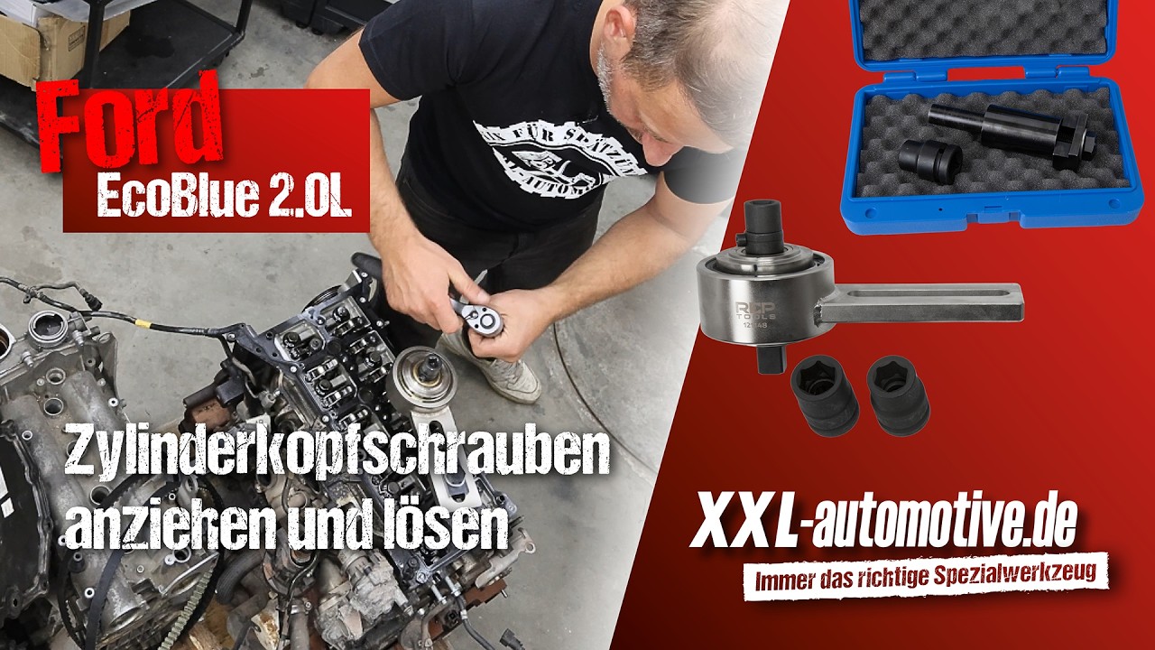 Ford EcoBlue 2.0L – Zylinderkopfschrauben lösen und anziehen mit Drehmomentvervielfältiger