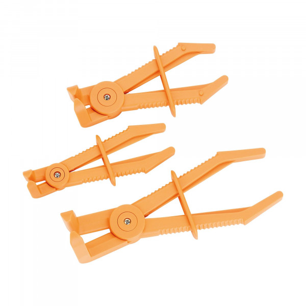 Abklemmzangen-Satz, 3-tlg., Kunststoff, 90° abgewinkelt