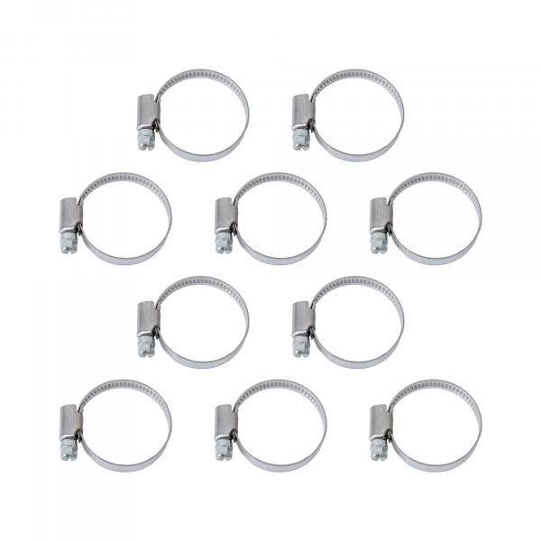 Schlauchschellen, Spannweite 25-40 mm, Bandbreite 9 mm, Edelstahl W2, 10 Stk