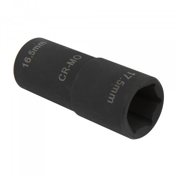 Doppelseitiger Steckschlüsseleinsatz für beschädigte Radmuttern, 16,5 und 17,5 mm