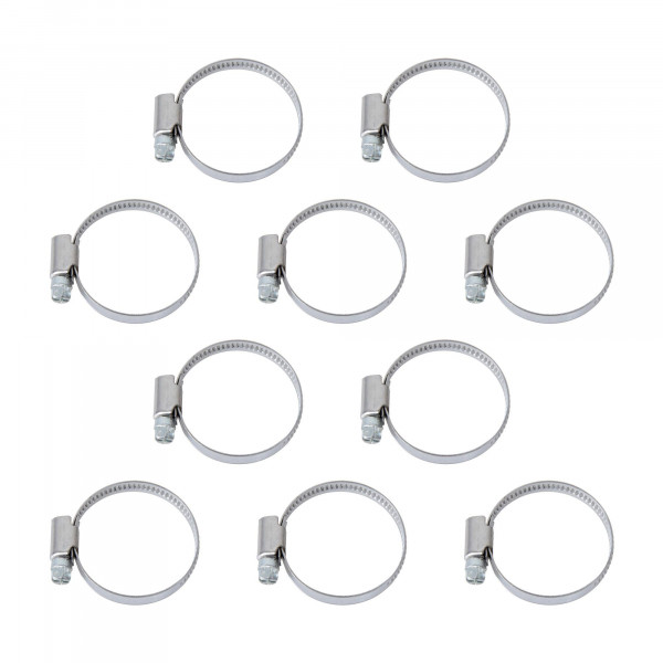 Schlauchschellen, Spannweite 30-45 mm, Bandbreite 9 mm, Edelstahl W2, 10 Stk