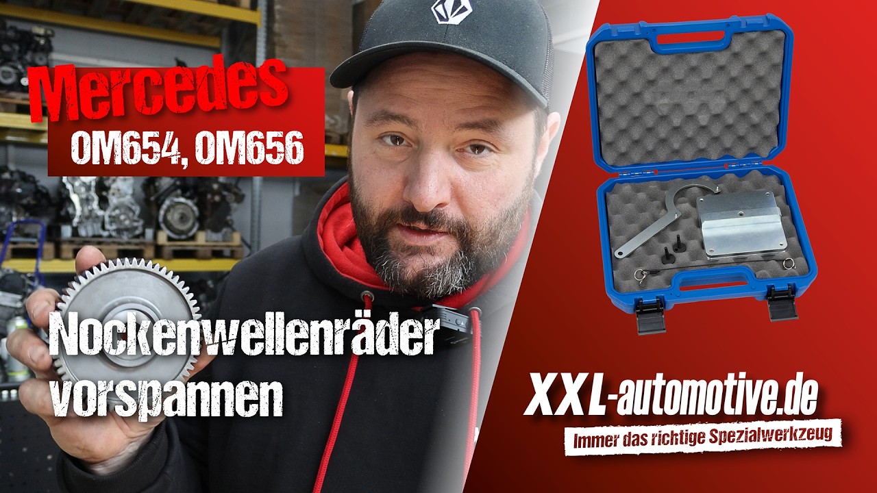 Mercedes M256, OM654, OM656 – Nockenwellenrad vorspannen