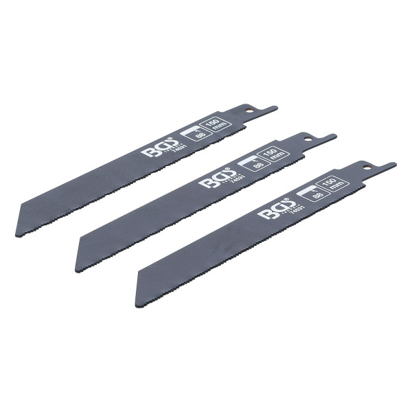 Bi-Metall Säbelsägeblatt-Satz, 3-tlg., für Metall, 88 Zähne/Zoll, Länge 150 mm