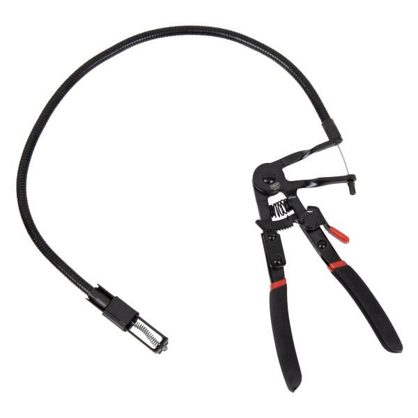 Professionelle Schlauchklemmenzange mit flex-ummanteltem Bowdenzug, Länge 850 mm, Spannweite 2-66 mm