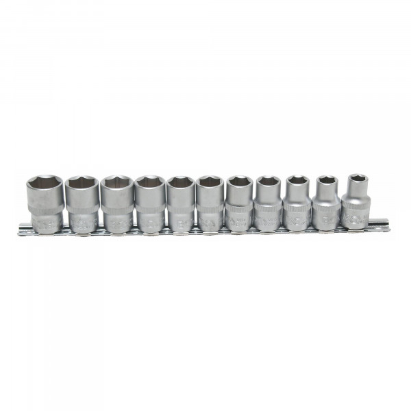 Steckschlüsseleinsatz-Set, 12,5 (1/2), 6-kant, 10 - 21 mm, 11-tlg.