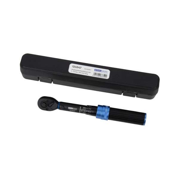 Profi-Drehmomentschlüssel, 1/4", 1 – 15 Nm, Links- und Rechtsanzug, 72 Zähne, 3 % nach DIN, ISO