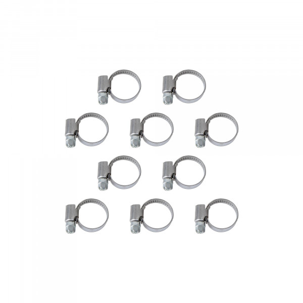 Schlauchschellen, Spannweite 12-22 mm, Bandbreite 9 mm, Edelstahl W2, 10 Stk